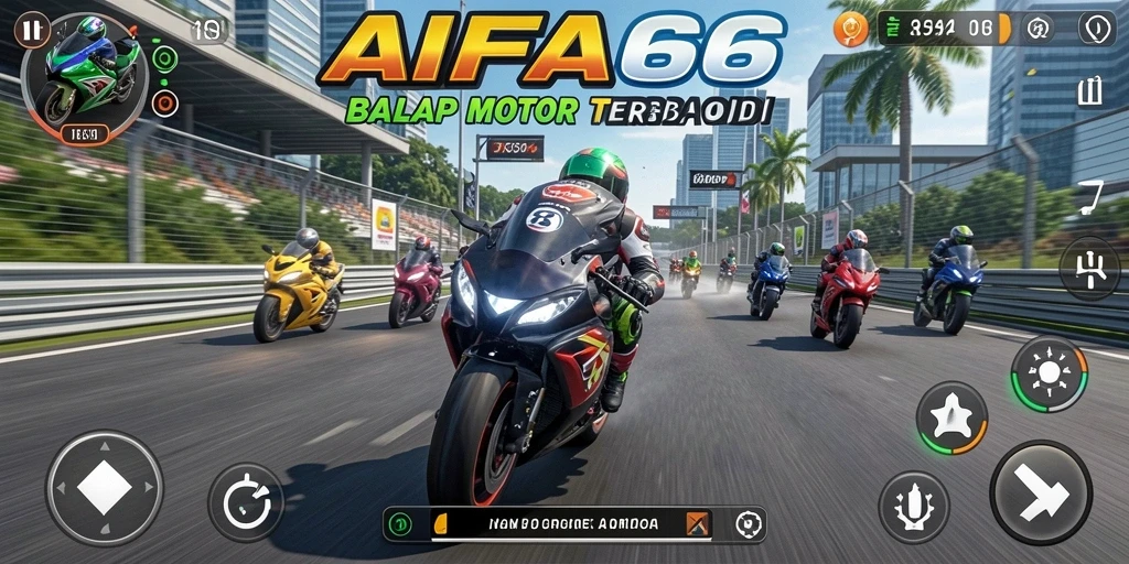 Gameplay menegangkan AIFA66 dalam balapan motor yang cepat.