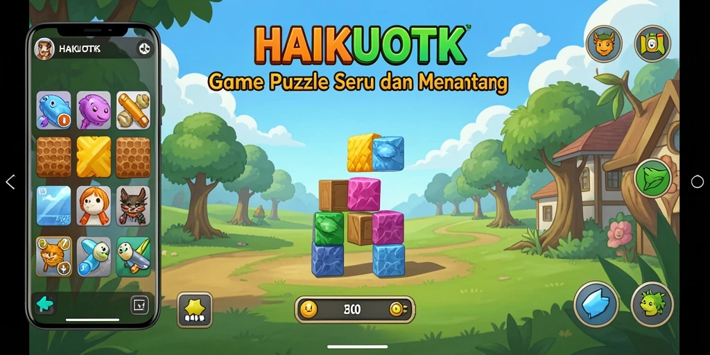 Gameplay HAIKUOTK yang menantang dan menarik saat menyelesaikan teka-teki.