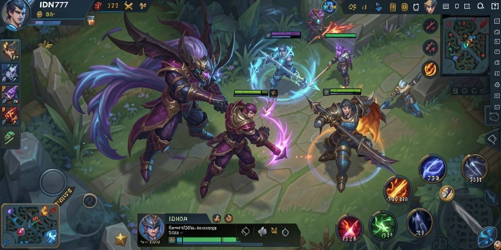 Tampilan gameplay seru dari IDN777 dalam laga MOBA.