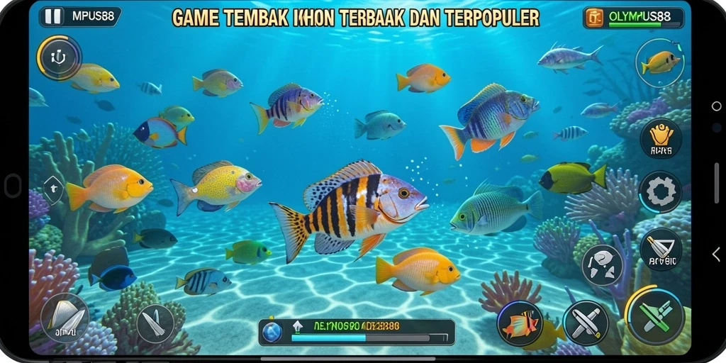 Tampilan gameplay OLYMPUS88 yang menakjubkan dengan aksi menembak ikan.